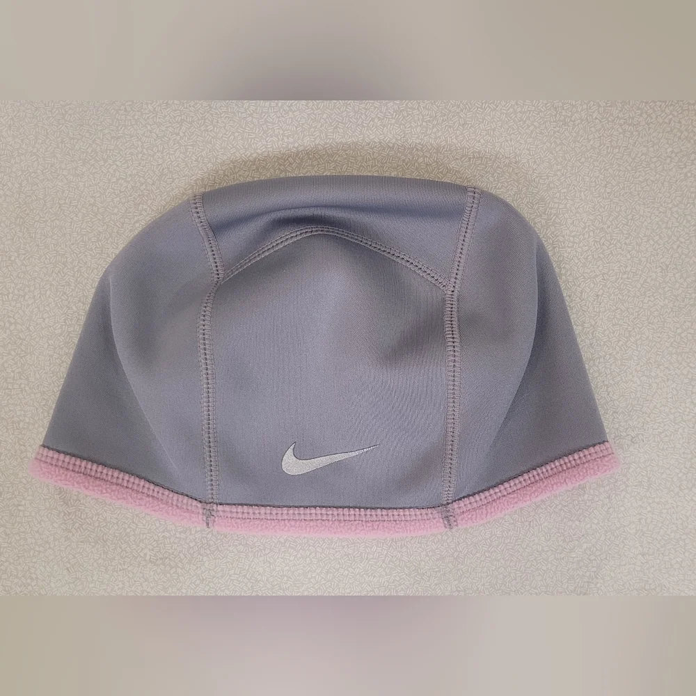 2 Nike Run Reversible Fleece Therma-Fit Running Line Beanie Hat- Girls One Size